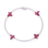 4 Carat Ruby Butterfly and Diamond Charm Tennis Bracelet