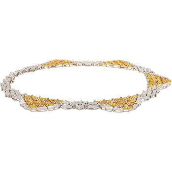 43 Carat 3 Tone Gold & Diamond Pave Necklace and Earring Set – Assay Jewelers