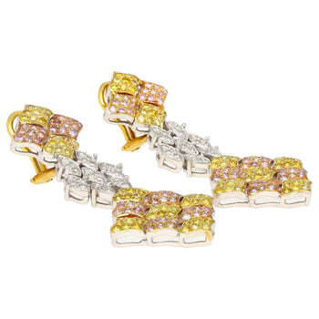 43 Carat 3 Tone Gold & Diamond Pave Necklace and Earring Set – Assay Jewelers