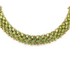 45 Karat grüner Peridot Cluster Choker-Halskette aus 14 Karat Gelbgold