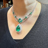 45.58 Carat TW Colombian Emerald & Diamond Chandelier Drop Necklace