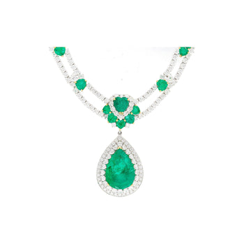 45.58 Carat TW Colombian Emerald & Diamond Chandelier Drop Necklace – Assay Jewelers