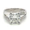 4.11 Carat Radiant Cut Lab Grown Diamond in Split-Shank Diamond Side Stone Ring