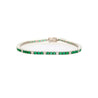 4.26 Carat Emerald and Diamond Tennis 4 Prong Bracelet In 14K Gold