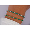 4.26 Carat Emerald and Diamond Tennis 4 Prong Bracelet In 14K Gold