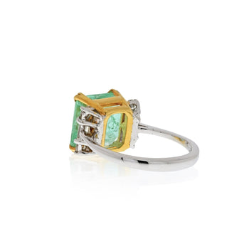 4.5 Carat Emerald Cut Colombian Emerald Ring in Thin 18k Gold – Assay Jewelers
