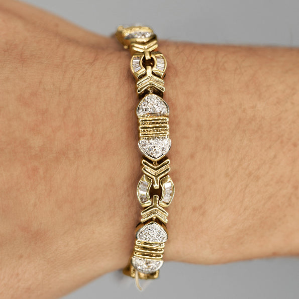 4.6 Carat Diamond Multi-Shape Link 18K Gold Unisex Bracelet