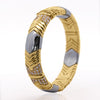 5 Carat Diamond Vintage Italian 18K Gold and Steel Bangle