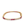 5 Carat Ruby and Lab Grown Diamond 3-Prong 14K Gold Tennis Bracelet