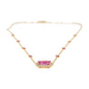 5.10 Carat No Heat Ceylon Pink Sapphire East West Floating Necklace