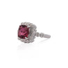 5.20 Carat Cushion Checkerboard Cut Pink Tourmaline & Diamond Ring in 18K White Gold