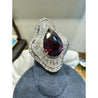 5.3 Carat Pear Cut Ruby & Baguette Diamond Ballerina White Gold Ring