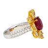 5.46 Carat Burma Ruby No Heat AGL Certified and Fancy Yellow Diamond Ring