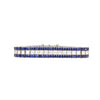 5.50 Carat Vintage Art Deco Platinum Bracelet With Diamonds and Princess-Cut Blue Sapphires