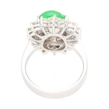 5.74ct Grade A Green Jade with Round-Cut Diamond Halo Ring – Assay Jewelers