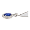 5.83 Carat Oval No Heat Sri Lanka Blue Sapphire & Diamond Pendant in Platinum