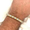 6 Carat TW 14K Solid Gold Men's Two Tone Square Shaped Diamond Link Bracelet