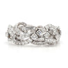 60 Carat Baguette & Round Cut Diamond in Platinum Retro Scroll Design Bracelet