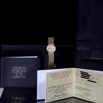 Vacheron Constantin 25mm 18K Gold Basketweave Dial Watch 1970s Full Set – Assay Jewelers
