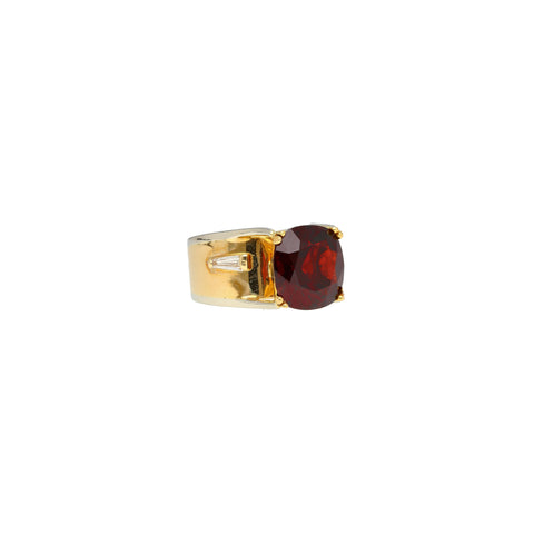 6.04 Carat Cushion Cut No Heat Burma Origin Spinel in Vintage 14K Gold Ring