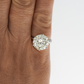 6.29 Carat Diamond 6-Prong Crown Basket Setting 14K White Gold Engagement Ring – Assay Jewelers