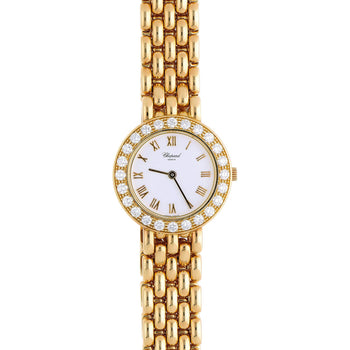 Chopard Classic 10/6206 18K Gold 25mm Diamond Bezel White Dial Watch – Assay Jewelers