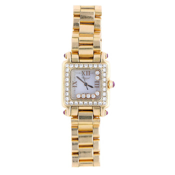 Chopard Happy Sport 27/6851-21/11 Diamond and Ruby 18K Rose Gold Full Set Watch – Assay Jewelers