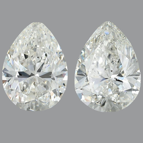 6.76 Carat Pair Of GIA Certified Pear Cut Diamonds - I Color SI1-SI2 Loose