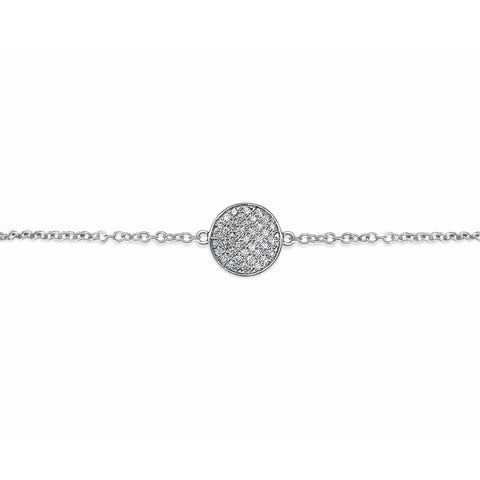 6mm - 9mm Round Diamond Disc Bracelet in 18K White Gold