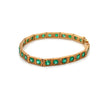 7 Carat Colombian Emerald Bracelet 18K Gold Vintage Box Link Matte Finish