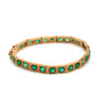 7 Carat Colombian Emerald Bracelet 18K Gold Vintage Box Link Matte Finish