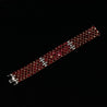 72 Carat Oval Ruby 5-Row Multi Link Tennis Bracelet in 18K Gold