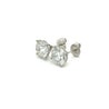 7.03 Carat Total Lab Grown CVD Diamond Martini Stud Earrings in 14K White Gold