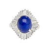 7.04 Carat Blue Star Sapphire and Diamond Platinum Ballerina Ring