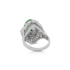 7.50 Carat Untreated Oval Green Jadeite with Baguette Diamonds in Platinum Ring