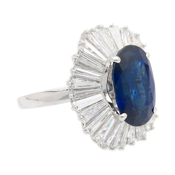 7.7 Carat No-Heat Blue Sapphire and Diamond Ring Convertible to Pendant