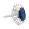 7.7 Carat No-Heat Blue Sapphire and Diamond Ring Convertible to Pendant