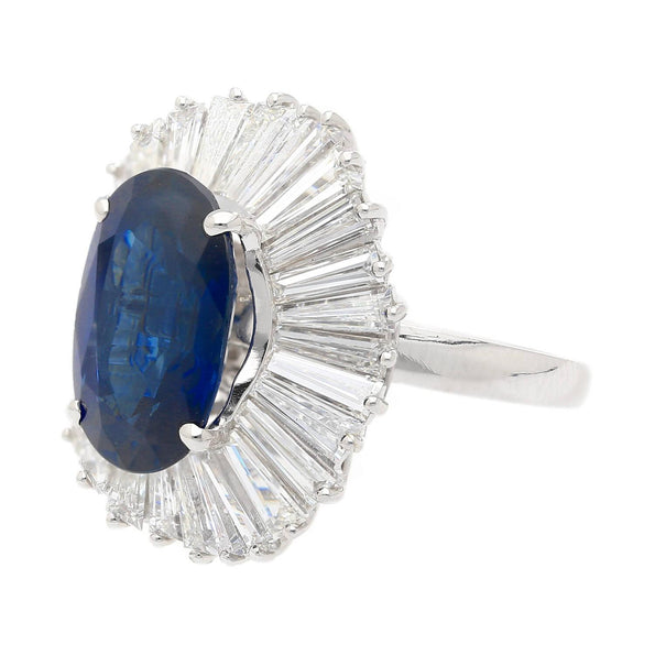 7.7 Carat No-Heat Blue Sapphire and Diamond Ring Convertible to Pendant
