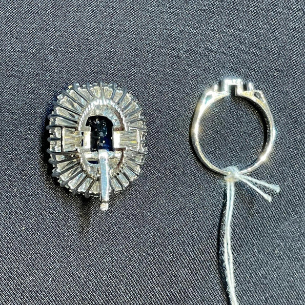 7.7 Carat No-Heat Blue Sapphire and Diamond Ring Convertible to Pendant