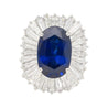 7.7 Carat No-Heat Blue Sapphire and Diamond Ring Convertible to Pendant