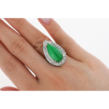 alt
Bague halo en jade et diamants de 7,88 carats en or blanc 18 k – Assay Jewelers