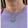 8 Carat Colombian Emerald Solitaire Pendant Necklace in 14k Gold