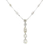 8 Karat TW Art Deco Antike Lariat Y Drop Halskette mit Old Euro Cut Pear, Asscher, Marquise, Rund & Cushion Cut Natural Diamonds