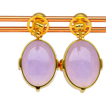 86.44ct Purple Jadeite Jade Diamond Gold Necklace Earring Set – Assay Jewelers