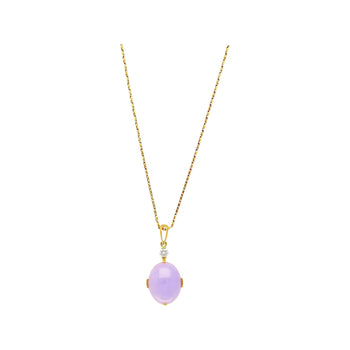 86.44ct Purple Jadeite Jade Diamond Gold Necklace Earring Set – Assay Jewelers