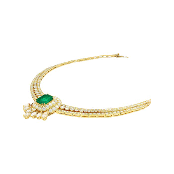 8.12 Carat Colombian Emerald & Diamond Chandelier Regal Choker Necklace – Assay Jewelers