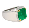 8.23 Carat Colombian Emerald & Diamond 18K Gold Mens Ring | GRS Certified