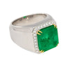 8.23 Carat Colombian Emerald & Diamond 18K Gold Mens Ring | GRS Certified