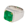 8.23 Carat Colombian Emerald & Diamond 18K Gold Mens Ring | GRS Certified