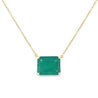 8.67 Carat Vivid Green Colombian Emerald Solitaire 18K Gold Pendant Necklace